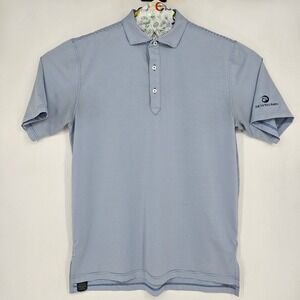 Turtleson Polo Shirt Mens Large Short Sleeve Blue White Striped Golf Performance